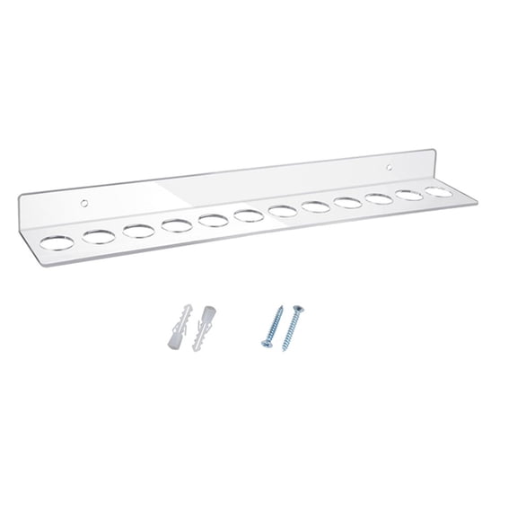 Clear Wall Mounted Scissor Organizers With 12 Slot Acrylic Tool Shelf