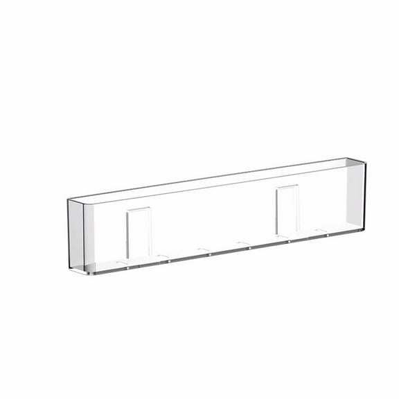 Clear Wall Mounted Shelf for Books, Magazines, and Decorative Display, White Plastic Storage Organizer with Sturdy Base in Clear