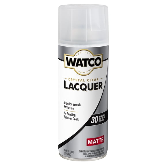 Clear, Watco Lacquer Wood Finish Matte Spray-330122, 11.25 oz