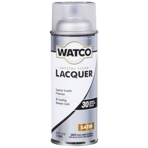 Clear, Watco Lacquer Wood Finish Satin Spray-302658, 11.25 oz