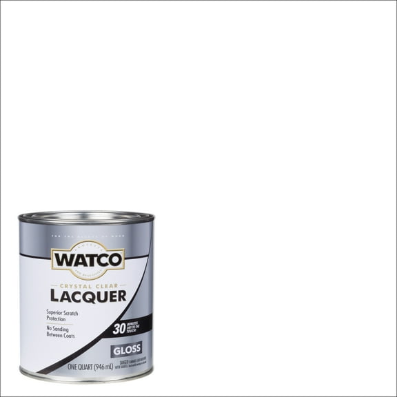 6 Pack, Clear , Watco Lacquer Wood Finish Gloss - 63041, Quart
