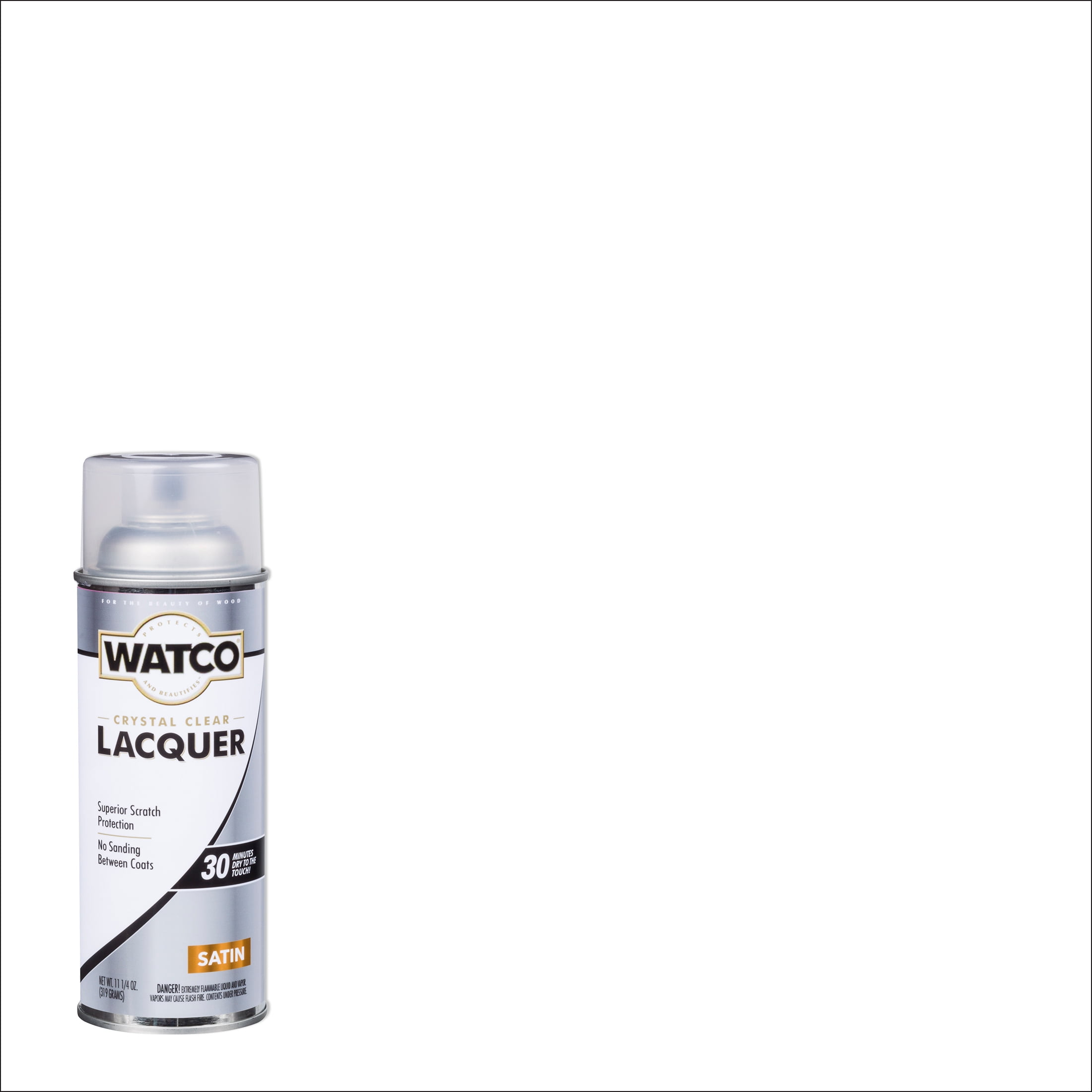 6 Pack, Clear, Watco Lacquer Wood Finish Satin Spray- 63281, 11.25 oz.
