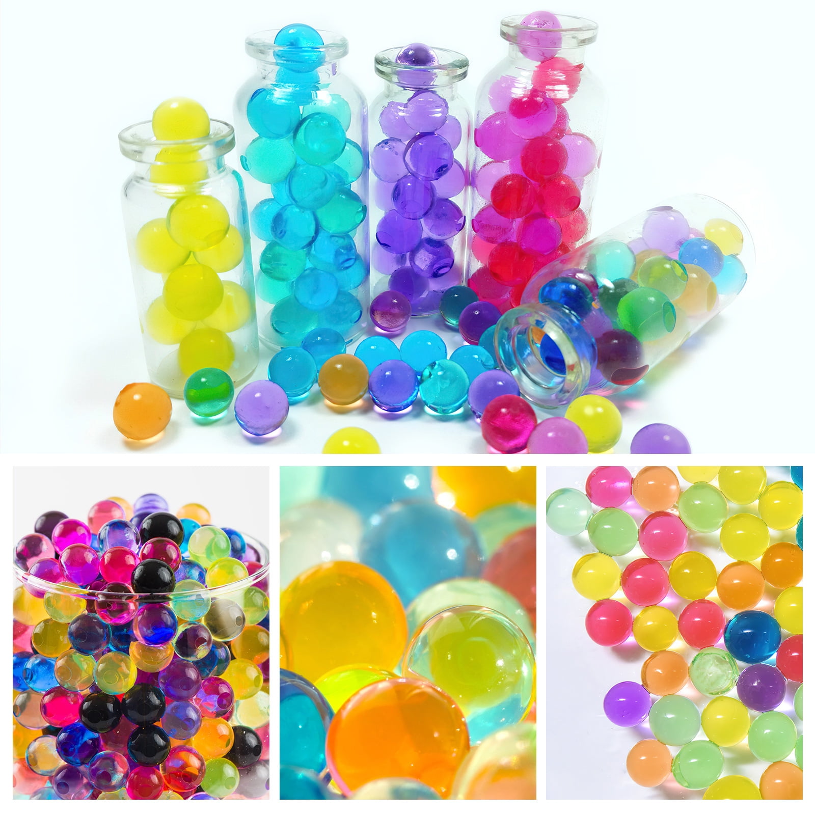 NIKOEO Clear Water Beads, 10000 Pcs Clear Water Gel Jelly Beads Vase Filler  for Floating Candle Making, Wedding Centerpiece, Festive Floral Decoration