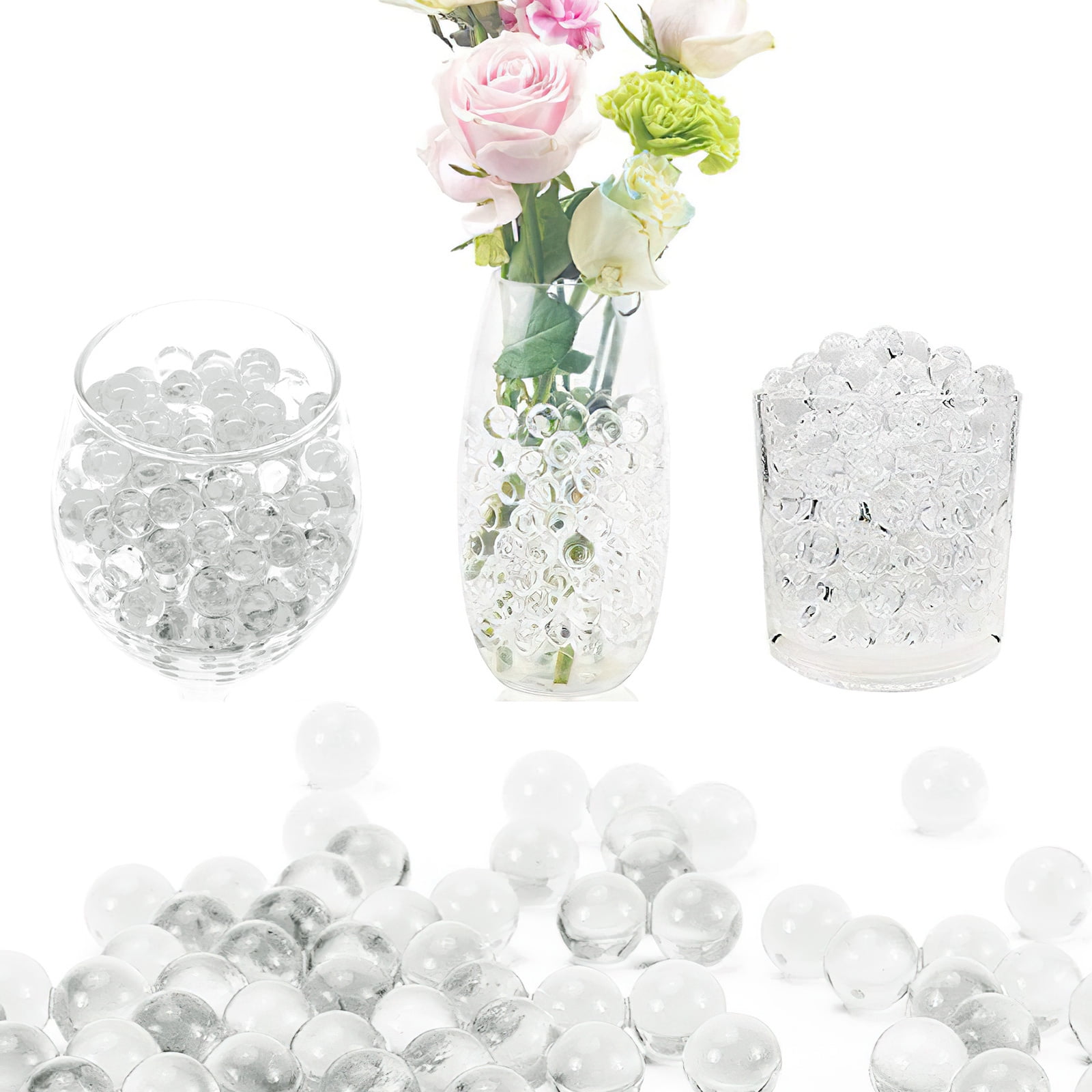 50,000 Pcs Water Gel Beads Clear Vase Filler Beads Water Growing Balls  Vases Crystal Jelly Balls for Floating Floral Candle Pearls Wedding  Centerpiece