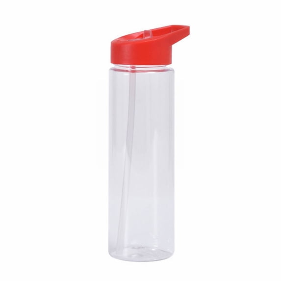 Clear Water Bottle With Straw, 700ml Large Capacity Water Bottle, 4 Colors Available Plastic Water Bottle with Built-in Straw, Sports Bottles with Straw, Reusable Plastic Drink Bottles for Gym