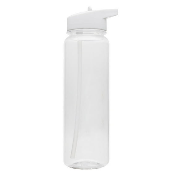 Clear Water Bottle with Lid and Straw 750ml 26fl Oz Portable Sports Water Bottle PS Plastic Water Bottle for Biking Gym Yoga Clear Water Bottles