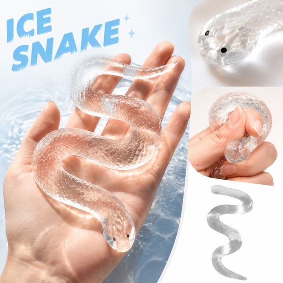 Clear Water Snake Squeeze Toy with Stretchy Pvc Design, 1 Pack, Transparent, for Kids and Adults, Sensory Squishy Relaxation Toy