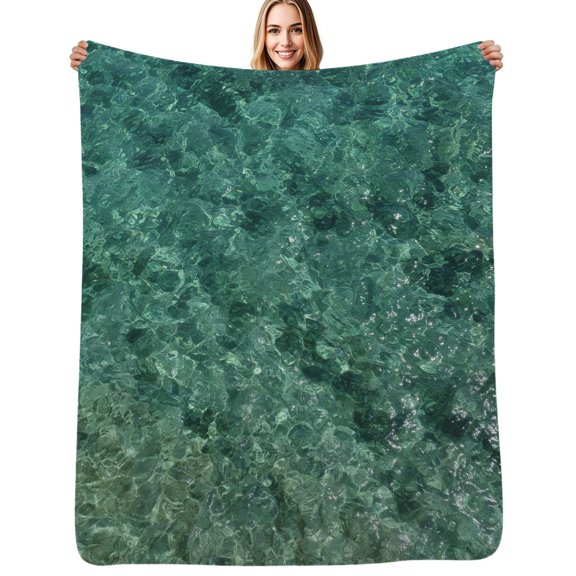Clear Water Surface Flannel Blankets Soft Throw Blanket Winter Travel Office Outdoor Bedspread