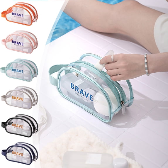 Clear Waterproof Beach Bag | Dry and Wet Separation Organizer | Durable PVC | 21 x 12 x 10 cm | Lightweight | Multiple Colors | Travel Pool Swim Gym Tote | 1 Piece