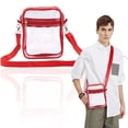 thumbnail image 1 of Clear Waterproof Crossbody Storage Bag,8.86X6.89X2.36" Transparent Adjustable Strap Shoulder Pouch, Portable See Through Mini Messenger Purse, Lightweight Small Carry Case for Travel, Daily Use, 1 of 4