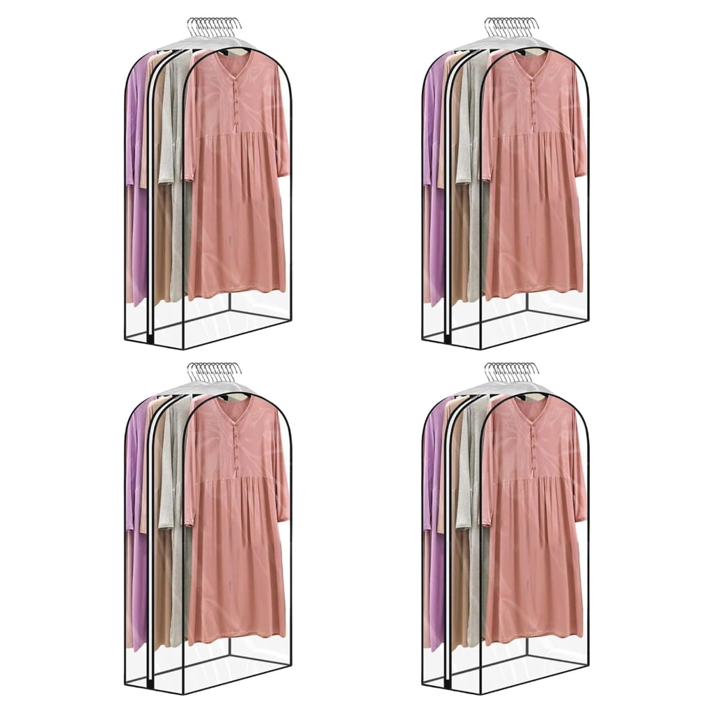 Clear Waterproof Hanging Garment Cover Dustproof Storage Bag For Coat Dresses Suits