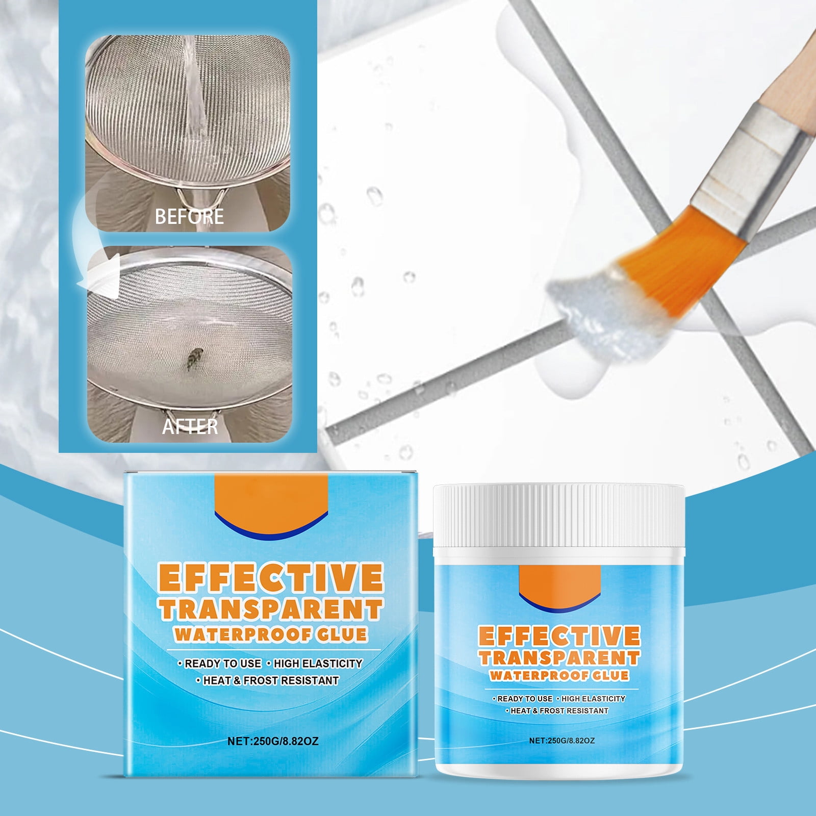 Clear Waterproof Sealant & Repair Adhesive - 250g Multipurpose ...