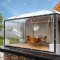 Clear Waterproof Tarp Heavy Duty Cover,Tarpaulin with Grommets Reinforced Edges,Outdoor Winter Protective Insulated Fabric for Vehicles,Patio Enclosure,Greenhouse,Balcony, Porch, Garden Roof