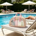 thumbnail image 1 of Clear Waterproof Travel Bag Transparent Makeup Organizer with Handle Large Capacity Portable Toiletry and Cosmetic Wash Bag for Travel, 1 of 6