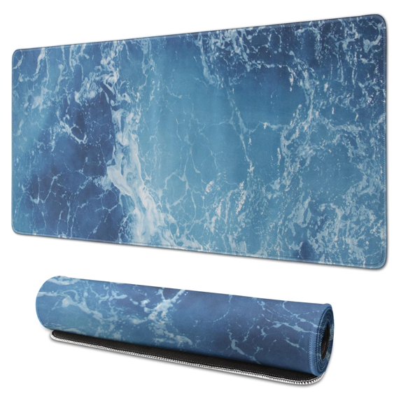 Clear Waves Of the Sea Water pad Mousewaterproof,rubber+multispandexnon Slip MousepadsDesk Pad for Office Home Game 31.5x15.7inches