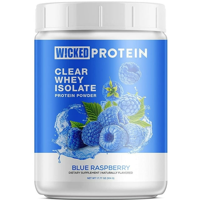 Clear Whey Isolate Protein Powder by WICKED Protein Blue Raspberry