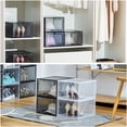 Clear White Baseball Cap Storage Box Set of 6 Stackable Display Holder ...