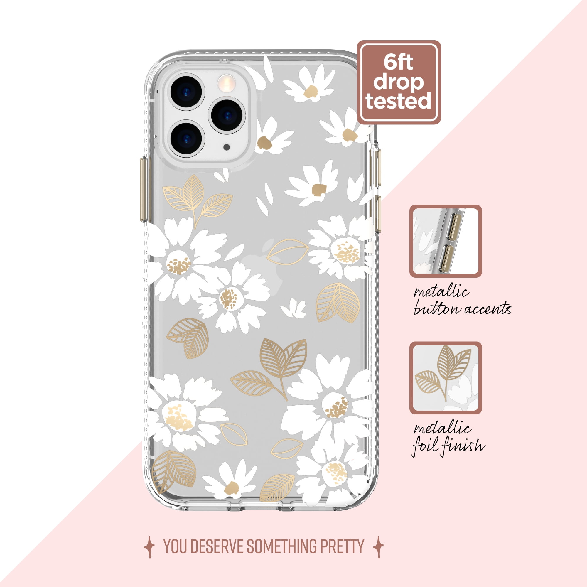 Clear White Floral Phone Case for iPhone 11 Pro - Walmart.com
