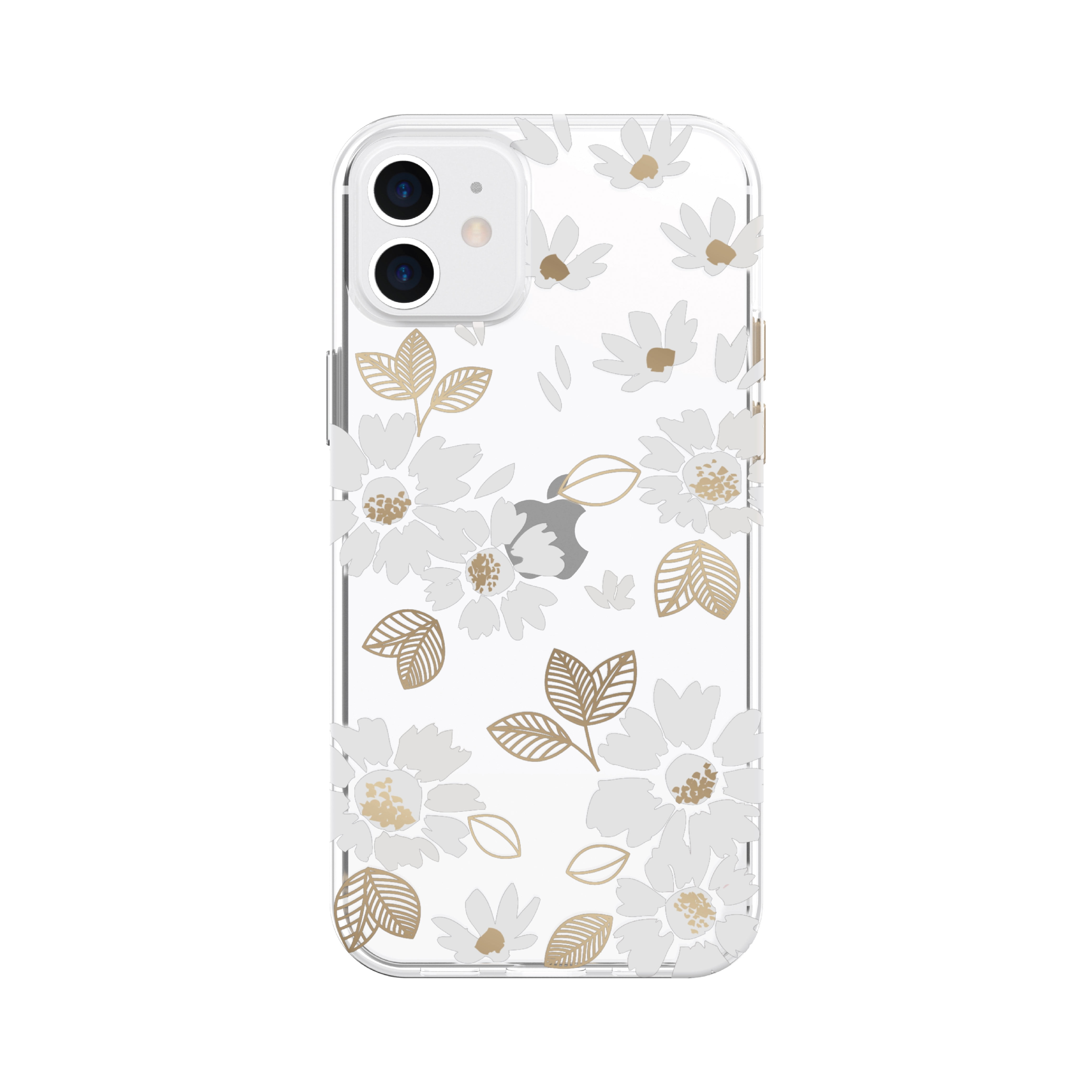 Clear White Floral Phone Case for iPhone 12, iPhone 12 Pro