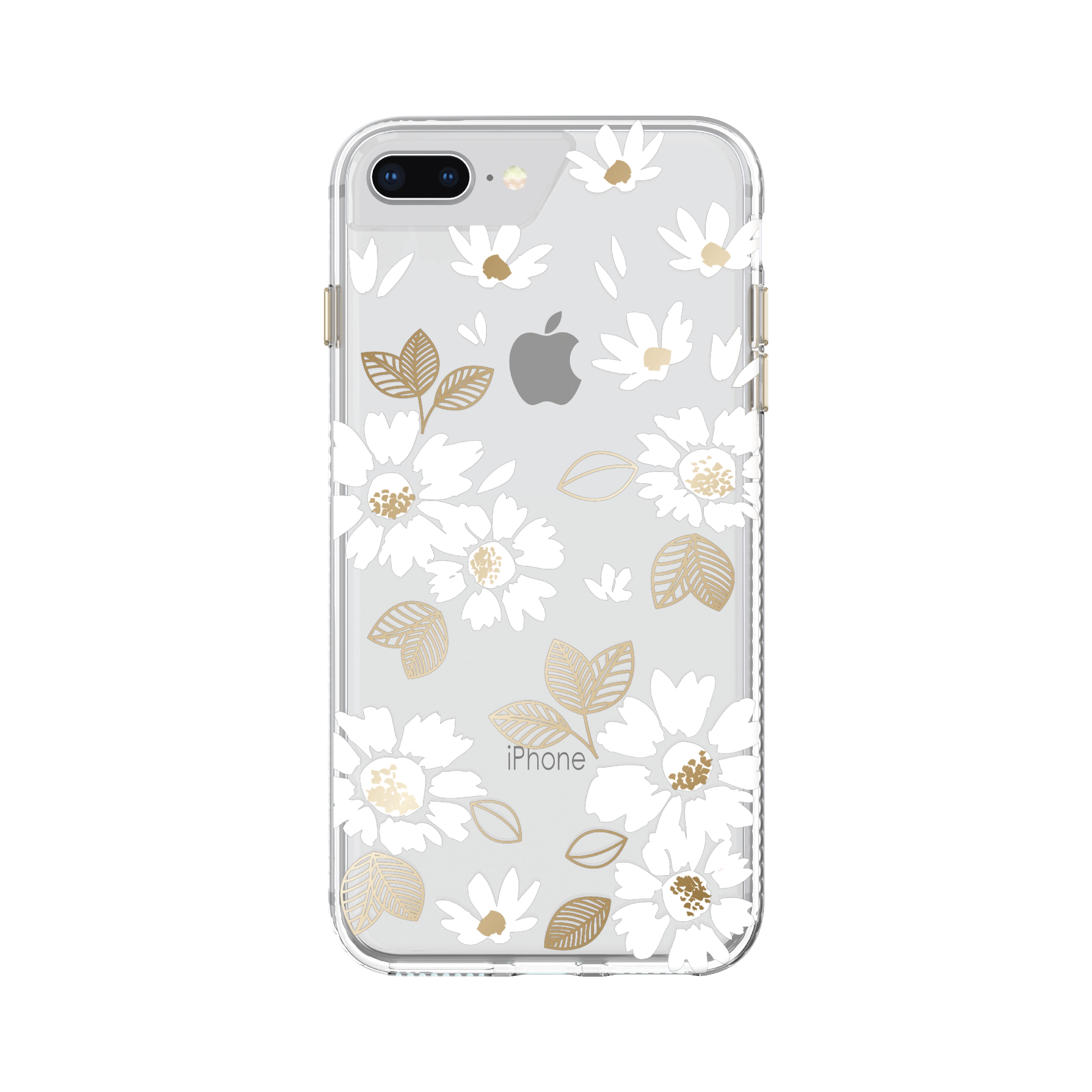 Clear White Floral Phone Case for iPhone 6 Plus, iPhone 6s iPhone Plus, iPhone 8 Plus -
