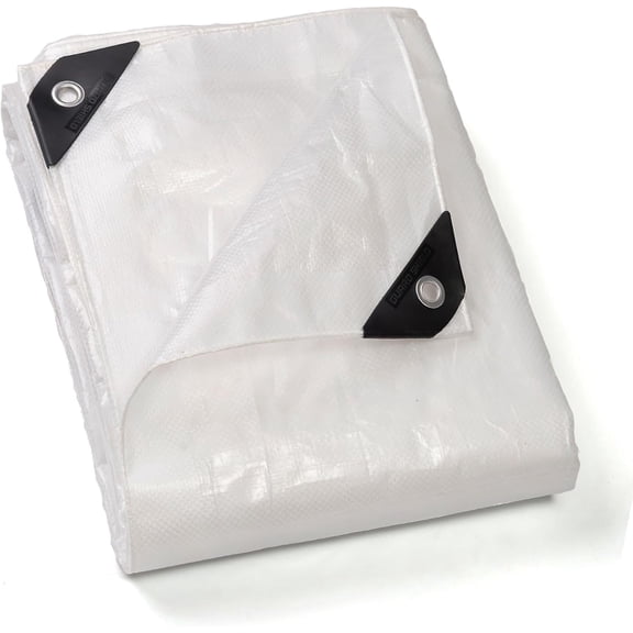 Clear White Tarp Heavy Duty 16x20 Feet Waterproof for Outdoor Garden Poly Cover UV Resistant Transparent Tarpaulin10mil