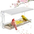 thumbnail image 1 of Clear Window Bird Feeder For Outdoors Mounted Strong Suction Cups 3 Larger Trays Size M, 1 of 8