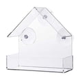 thumbnail image 1 of Clear Window Bird Feeder for Indoor Outdoor Use with Suction Cups Easy Filling and Cleaning Acrylic Triangle Design for Close Up Bird Watching and Garden Display, 1 of 5