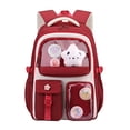 thumbnail image 1 of Clear Backpack Window Fluffy Star Plush Doll Floral Button Accent Breathable Straps Waterproof Primary School Middle Elementary Back To School Bookbag, 1 of 3