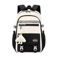 thumbnail image 1 of Clear Backpack Window Fluffy Star Plush Doll Floral Button Accent Breathable Straps Waterproof Primary School Middle Elementary Back To School Bookbag, 1 of 8