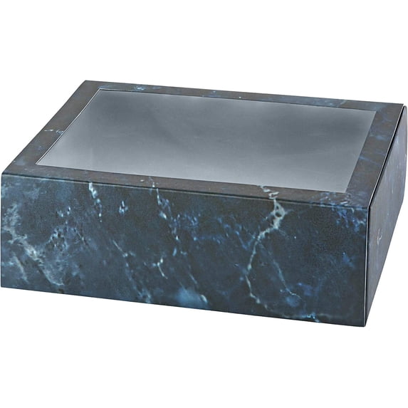 Clear Window Gift Boxes Rectangle Blue 7.5" X 5" X 2.5" 12 Pack