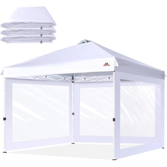 Clear Window Sidewall for 10x10 Canopy Frame, 3 Pack Sunwalls Only,(White)