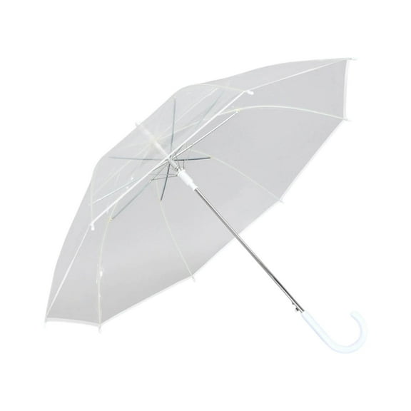 Clear Windproof Umbrella Automatic Open Compact Foldable Lightweight Travel Stick with Steel Ribs for Rain Protection