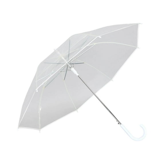 Clear Windproof Umbrella Automatic Open Compact Foldable Lightweight Travel Stick with Steel Ribs for Rain Protection