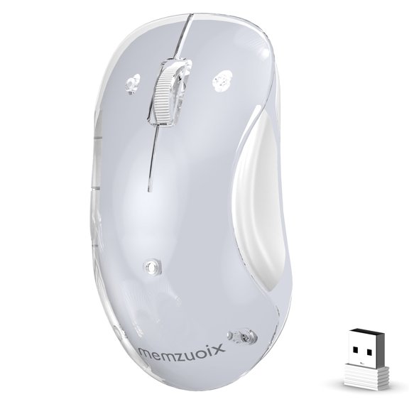 Clear Wireless Mouse, 9-Color RGB LED with Magnetic Cover – Rechargeable USB-C, Ergonomic Portable Design, 1200 DPI Optical Tracking, Plug & Play, Ambidextrous for Laptops, PC, Mac, Linux & Travel