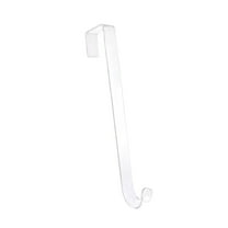 Clear Wreath Hanger, 12'' for Front Door, Indoor or Outdoor Hook, Over The Door Hanger, Garland Holder for Halloween Christmas Decorations, 1 Pack