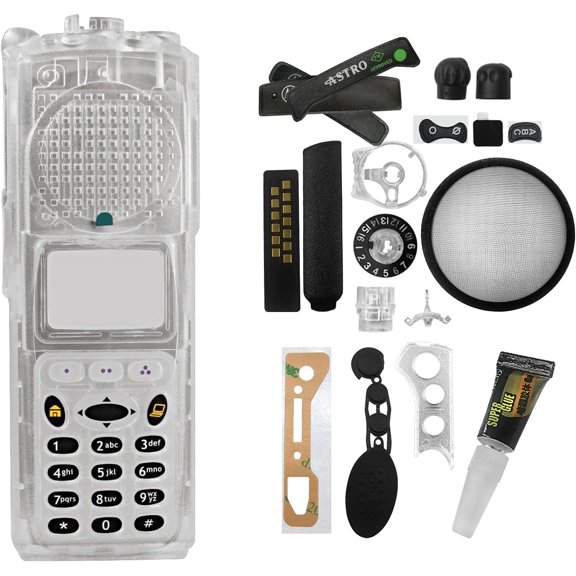 Clear XTS5000 Housing Case Front Cover with Copper Switch Compatible with Radio XTS5000 Model III M3