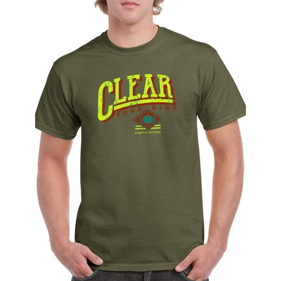 Clear Your Mind Grunge Style T-Shirt Men -Image by Shutterstock, Male x-Large