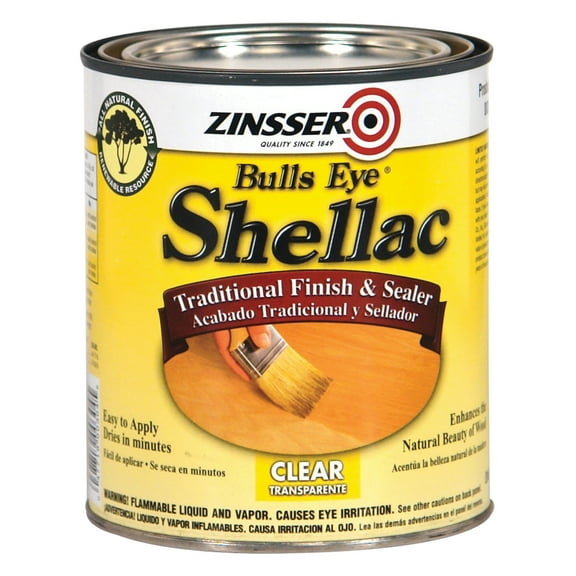 4 Pack, Clear, Zinsser Bulls Eye Shellac Flat - 304H, Quart