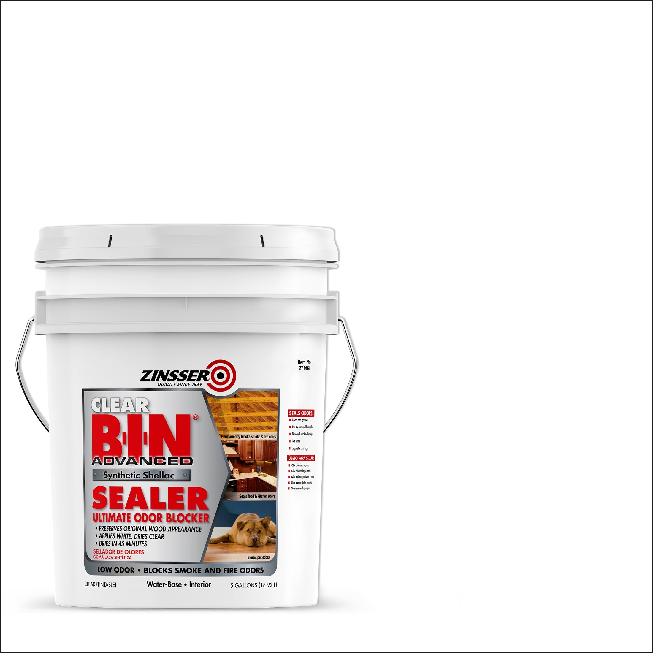 Clear, Zinsser Flat BIN Advanced 5 Gallon, 1 Per Pack