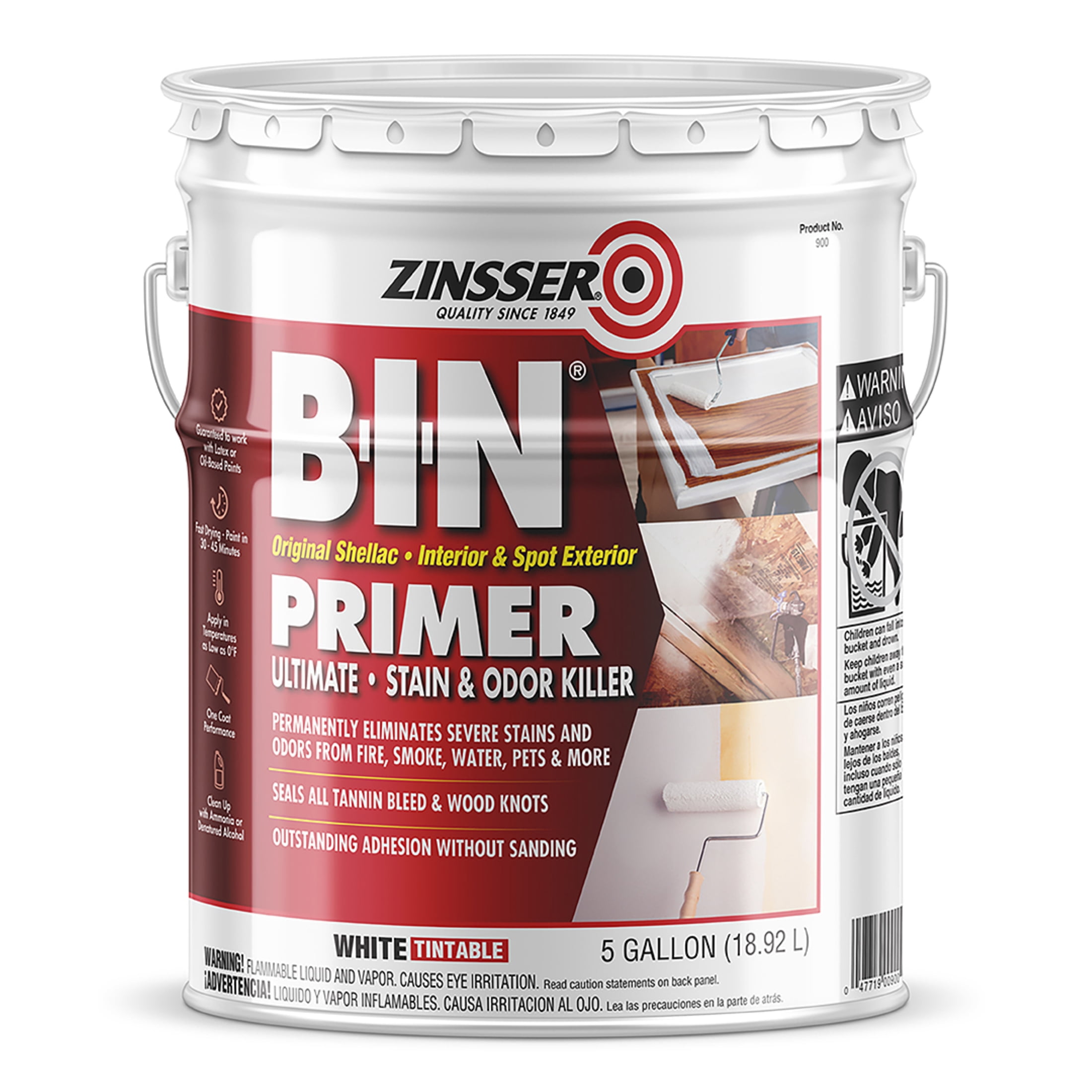 zinsser primer for cigarette smoke Odour Killing - Matte - White - 3.78 l from RUST-OLEUM Compatible with all paints and clear finishes Zinsser 307649 Odor Killing Primer