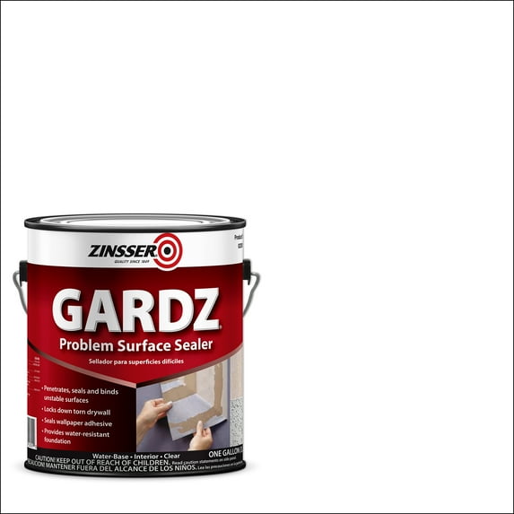 4 Pack, Clear, Zinsser Flat Gardz Problem Surface Sealer- Gallon