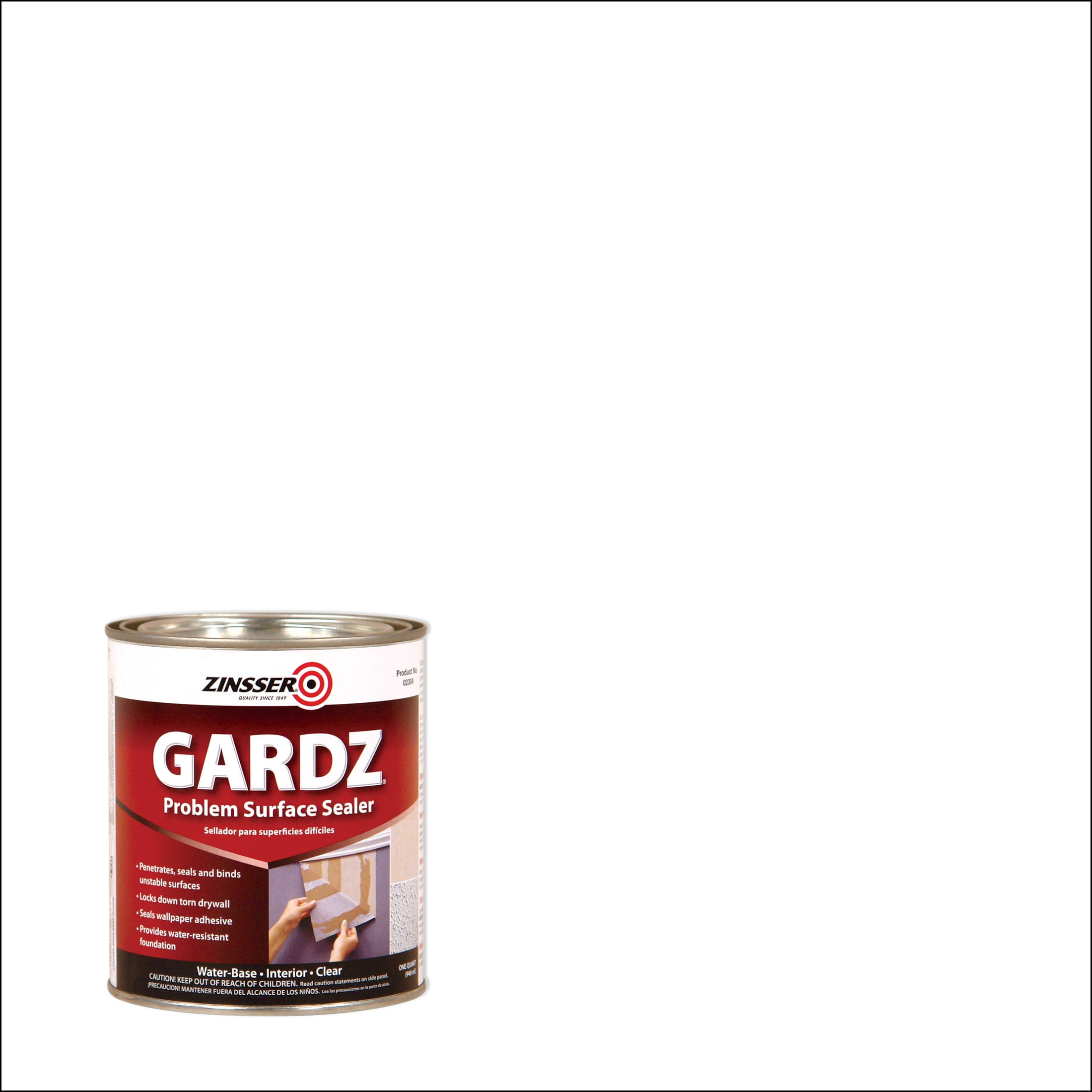 Clear, Zinsser Flat Gardz Problem Surface Sealer Quart, 6 Pack