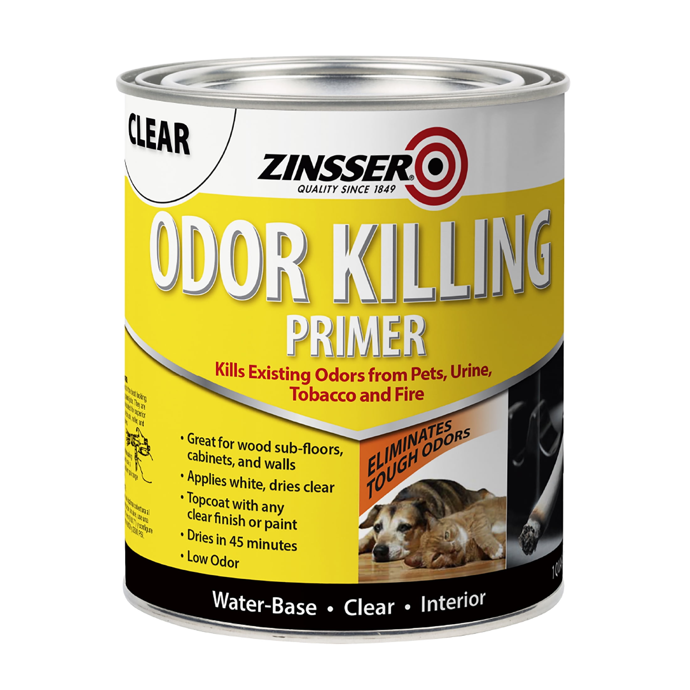 Clear, Zinsser Odor Killing Primer Quart, 4 Pack