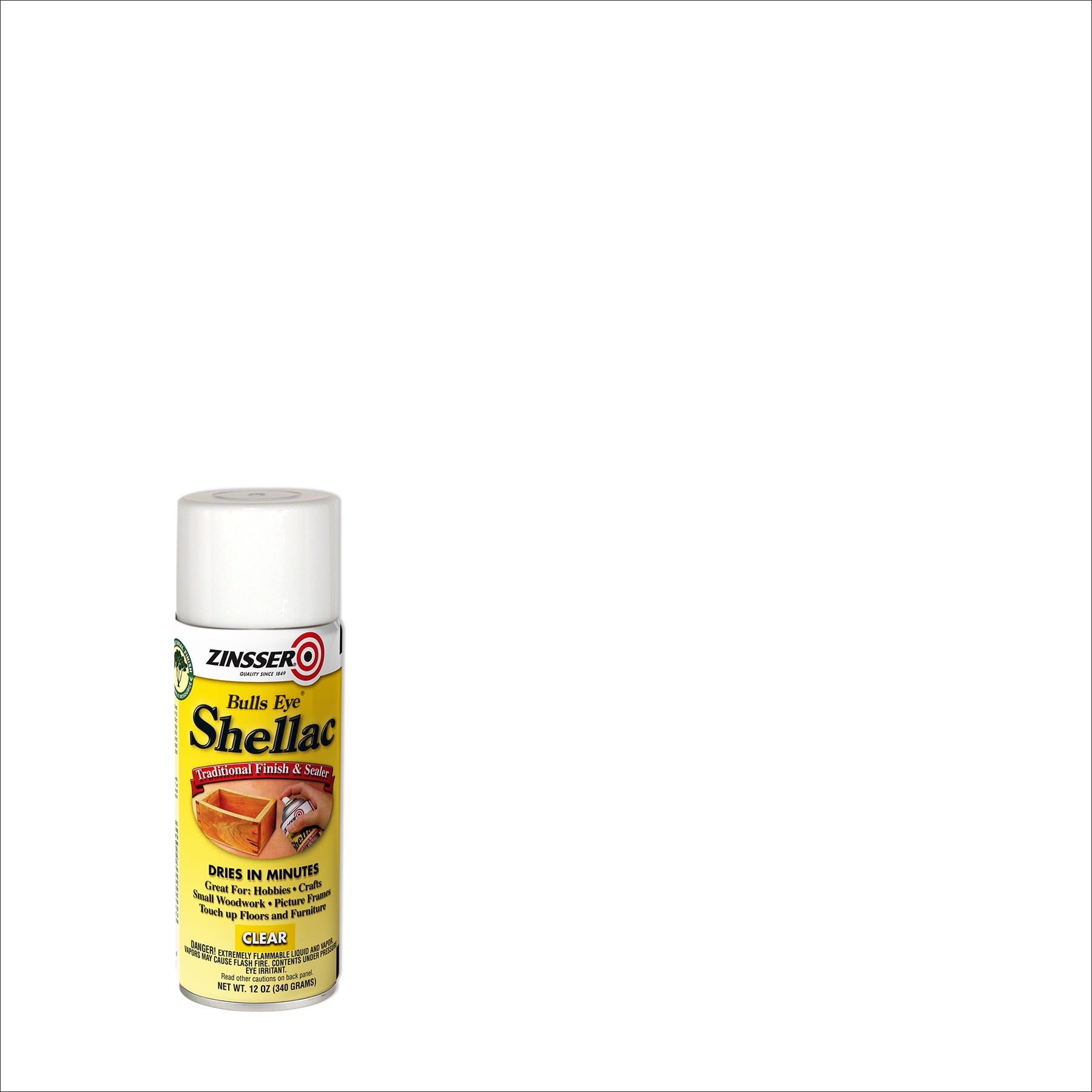 Zinsser Bulls Eye Shellac Traditional Finish & Sealer Spray 12 oz. Aerosol Can, Clear