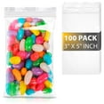 thumbnail image 1 of Clear Zipper Bags, Reclosable Plastic Pouches, 100 Count, 3 x 5 in, 1 of 8
