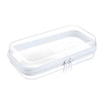 thumbnail image 1 of Clear Zipper Case Makeup Bags, Durable Hard Plastic Zipper Pouch Transparent Storage Box Containers, Portable Makeup Pouches for Cosmetics, Snacks, Building Blocks, Puzzles, 1Pc(White,9.8x7.8x2"), 1 of 8