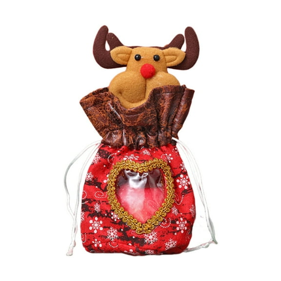 Clear Zipper Christmas Gift Bags 7.5x11.5 Inches with Heart Design, Holiday Candy Treat Bags for Party Favors and Gift Packaging