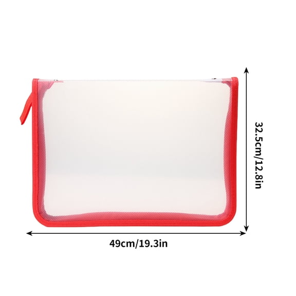 Clear Zipper File Folder Organizer Bag | Transparent Document Storage | Secure Zipper Closure for School, Office & Travel | 1-Pack