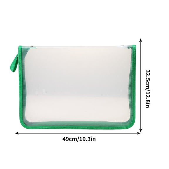 Clear Zipper File Folder Organizer Bag | Transparent Document Storage | Secure Zipper Closure for School, Office & Travel | 1-Pack