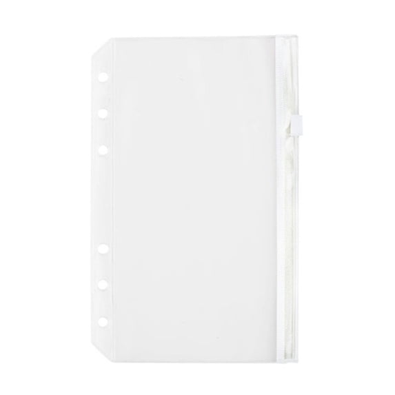 Clear Zipper Pouch Binder Pockets, Receipt Organizer Refillable Pages for Notebooks, Document Holder for Home Travel, 1Pcs